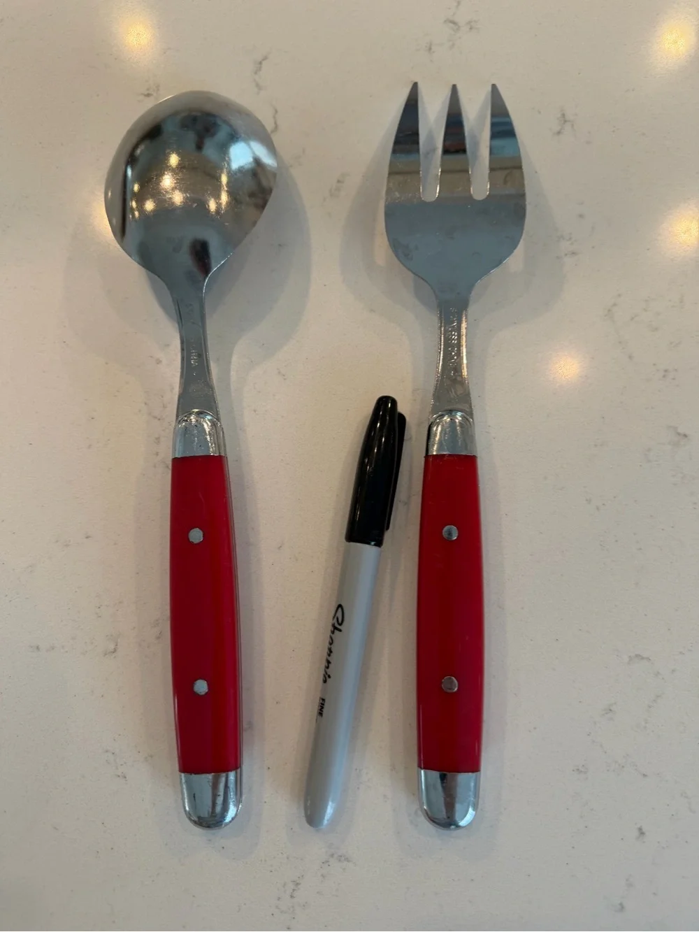 Set of Serving Spoon and Fork